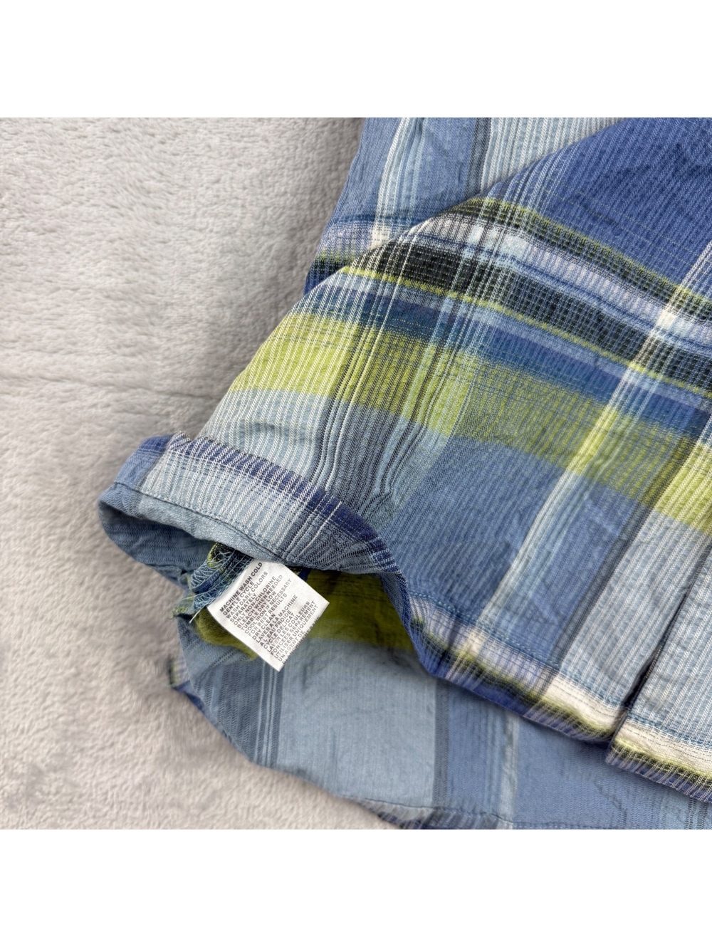 Tommy Bahama Men Large 100% Silk Plaid Short Sleeve Camp Shirt Blue Green Resort - Picture 8 of 10